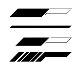 Dynamic racing stripe lines PNG isolated on transparent background for sport car livery and speed design