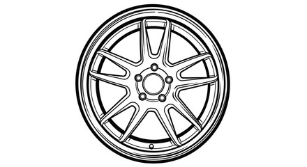 Obraz premium Car Alloy Wheel with Five Spokes.