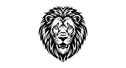 Fototapeta premium Lion Head Illustration with Detailed Mane.