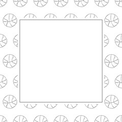 Hand drawn sport square frame background