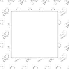 Hand drawn sport square frame background