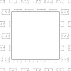 Hand drawn sport square frame background