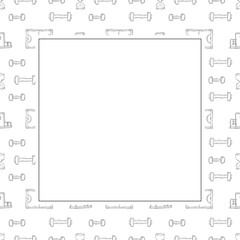 Hand drawn sport square frame background