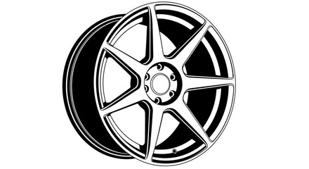 Obraz premium Alloy Car Wheel with Five Spokes.