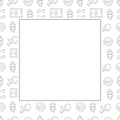 Hand drawn sport square frame background