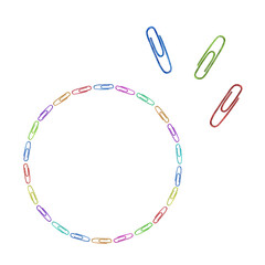 Frames set with watercolor paper clips, back to school copy space design.