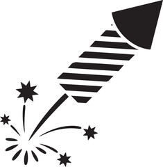 A celebratory firework rocket igniting and exploding with sparks in a festive, dazzling display