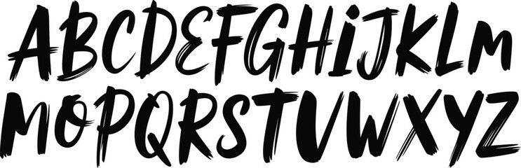 Alphabet Collection A Comprehensive Set of Black and White Brushstroke Letters for Creative Projects