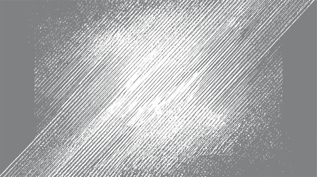 Abstract diagonal white scribbled lines texture on grey background with scattered dots