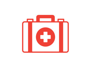 Obraz premium A simple illustration of a first aid kit with a cross on it