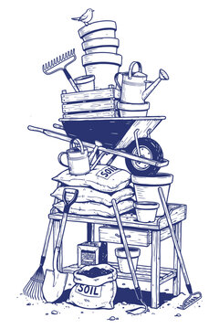 Garden Essentials Stacked Illustration