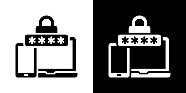 Two Factor Authentication Icon Set Vector Collection Isolated In Black And White