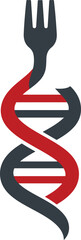 Flat vector DNA helix icon symbolizing biotechnology, genetics, medical research, science innovation and molecular biology concepts.