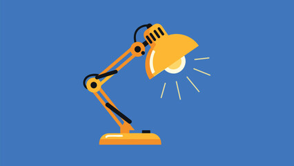 Adjustable yellow desk lamp icon providing bright light for office, study, and workspace lighting concept illustrations.