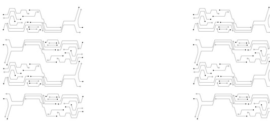 Obraz premium Technology digital circuit board background. Technology black circuit diagram. vector sketch of building
