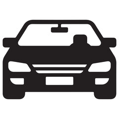 Obraz premium Car front view icon with driver silhouette vehicle