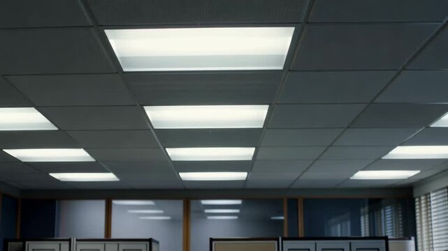 Smooth transition of office ceiling lights for a modern workspace ambiance