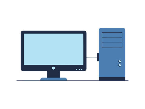 A computer system consisting of a monitor and a tower