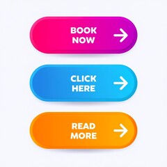Set of three modern gradient buttons with shadows. Read more Buttons.