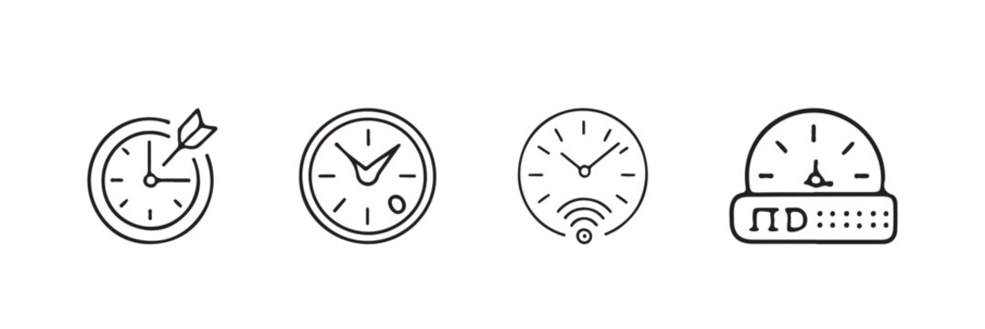 Icon set: editable line icons for vectors and files Vector