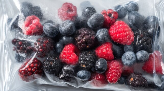 Berries sealed for long-term storage to keep them fresh for future use