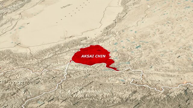 Aksai Chin Disputed Region Map Showing Borders and Geographic Location