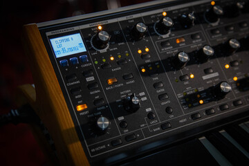 Vintage synthesizer panel