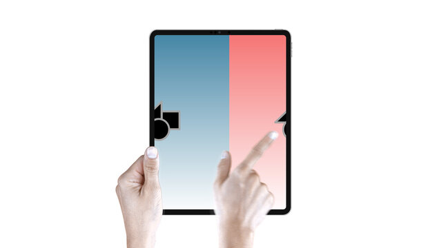 Tablet Vertical Swipe Right Double &ndash; Modern Touchscreen Device Presentation, Animated Screen Showcase, Website and App UI UX Interface Display, Professional Digital Template