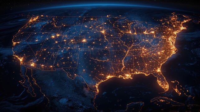 Celestial Connections US Enveloped by an Interconnected Satellite