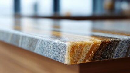 モダンなインテリアデザインに適した、渦巻き模様が美しい、鮮やかな大理石調エポキシカウンタートップ