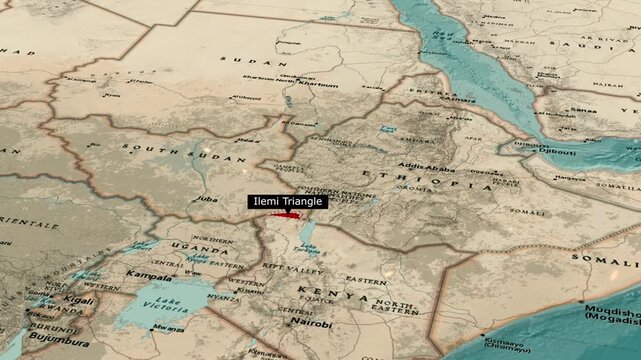 Ilemi Triangle Disputed Border Region Map Showing Geographic Location
