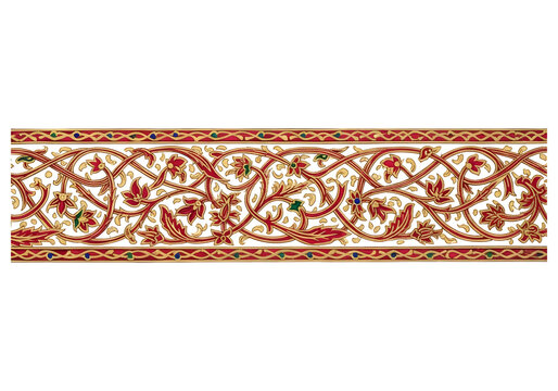 Intricate Golden Islamic Floral Vine Border for Wedding Invitation
