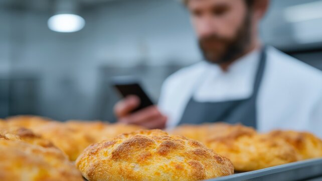 B&auml;ckereimitarbeiter nutzen Technologie f&uuml;r eine effiziente Einsatzplanung in einem deutschen Backoffice