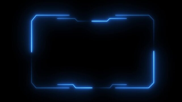 Hud frames blue user interface elements design modern technology futuristic control panel screen digital hologram. abstract tech sci fi hologram frame template design on black background