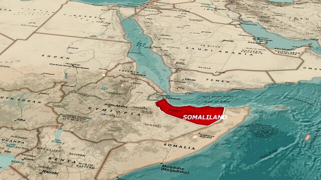 Somaliland Self Declared State Map Showing Borders and Geographic Location