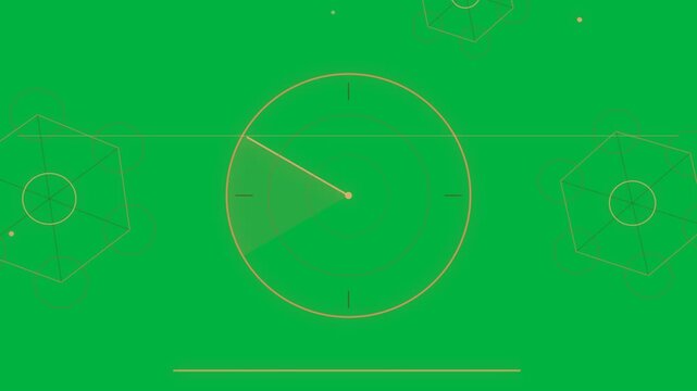 On start wedge rotating clockwise, inner rings pulsing, showing progress on transparent canvas