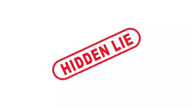 Hidden Lie Stamp Label Animation on Clean White Background for Secret False Announcement and Broadcast Media Alert 4K Motion Graphics Animation