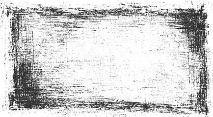 Obraz premium Black and white textured grunge border with distressed horizontal and vertical lines and speckles