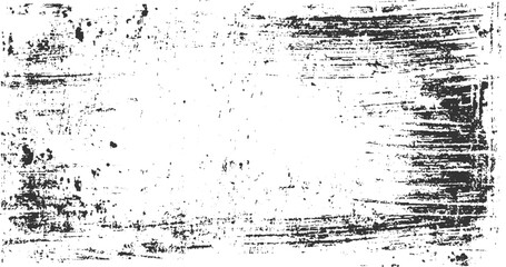 Obraz premium Black and white textured background with distressed horizontal brush strokes and scattered speckles grunge