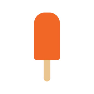 Orange popsicle vector clipart isolated on white background for summer and food design