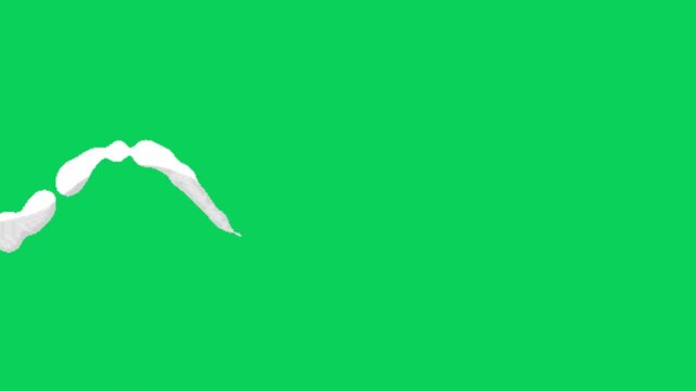 Dynamic white smoke effect or splash moves across a vibrant green background animation video