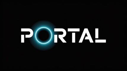 The word PORTAL features a glowing blue energy ring instead of the O.