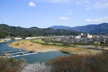 愛媛県大洲市　大洲城から見た大洲市内