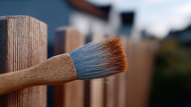 Professionelle Zaunlasur in einem sonnigen deutschen Garten mit hellem Kontrast