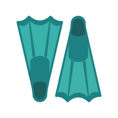 Swimming flippers vector clipart isolated, flat style diving fins illustration for summer sports © azad