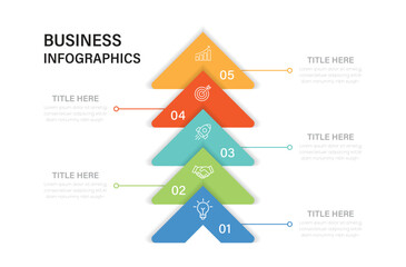 5 steps arrow Infographic element template design. Can be used for presentation slide. 