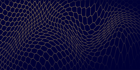 Abstract net background blue and gold for sports, Mesh texture for fishing nets. Seamless pattern for sportswear or soccer goal, volleyball net, basketball hoop, hockey, athletics. Vector © Abd