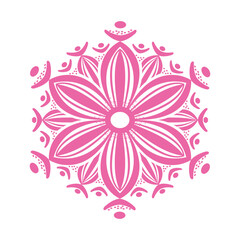 Fototapeta premium Vibrant Pink Symmetrical Flower Design