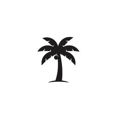 Obraz premium Black palm tree silhouette isolated on white background for design