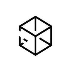Geometric cube icon modern design for business and technology applications